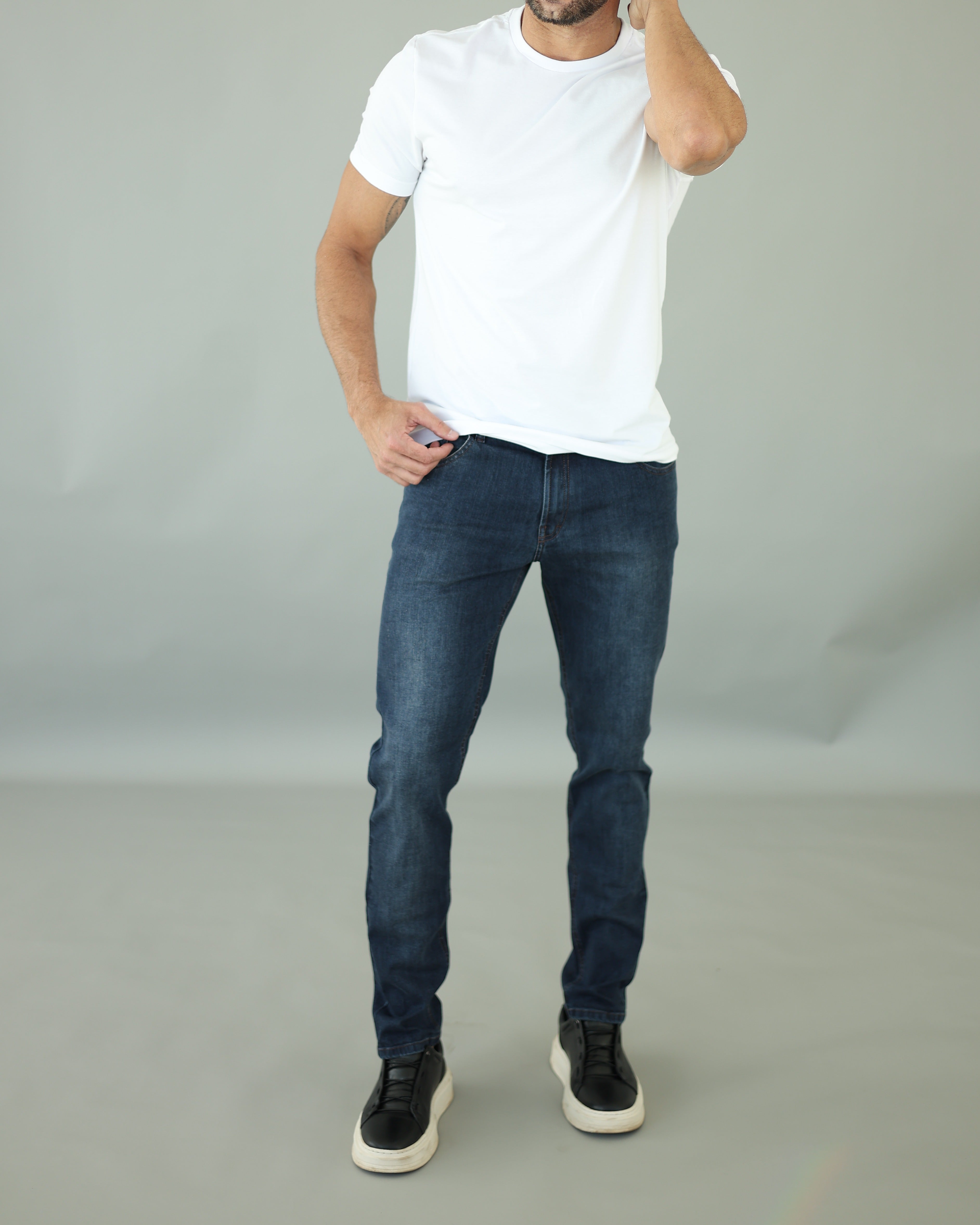 Calça Jeans Deep Slim  /Cor:Azul Escuro